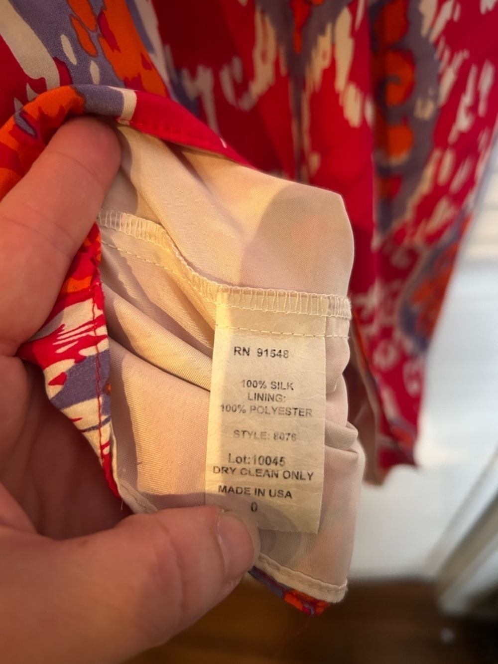 Nell Couture Silk Ikat Print Ruffle Cami Mini Sundress Pink Orange Size 0 - Picture 6 of 6
